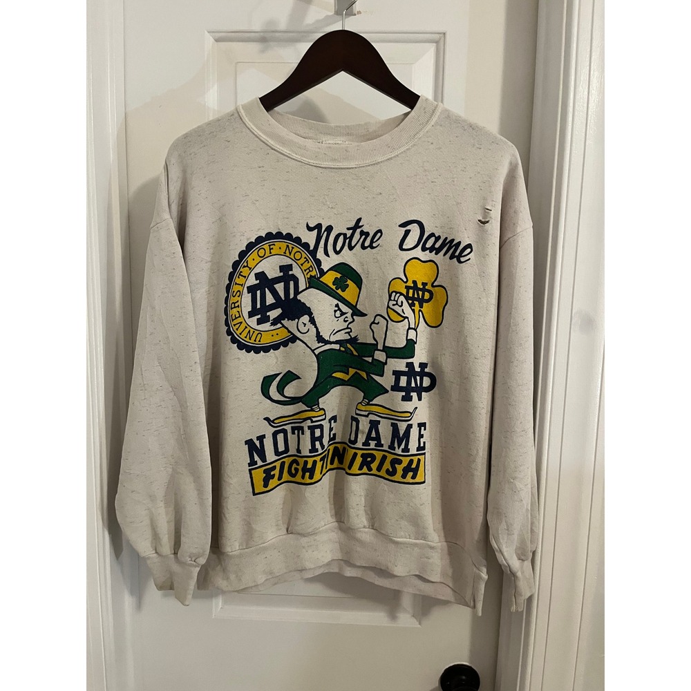 Vintage Notre Dame Fighting Irish Sweatshirt Distressed